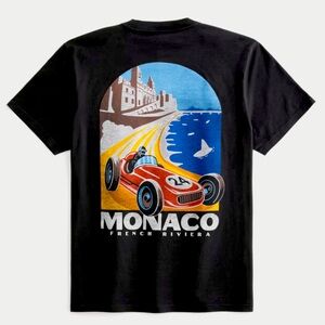 New! 🇲🇨 🏎️ 🏁 Hollister Relaxed MONACO Racing Graphic Tee